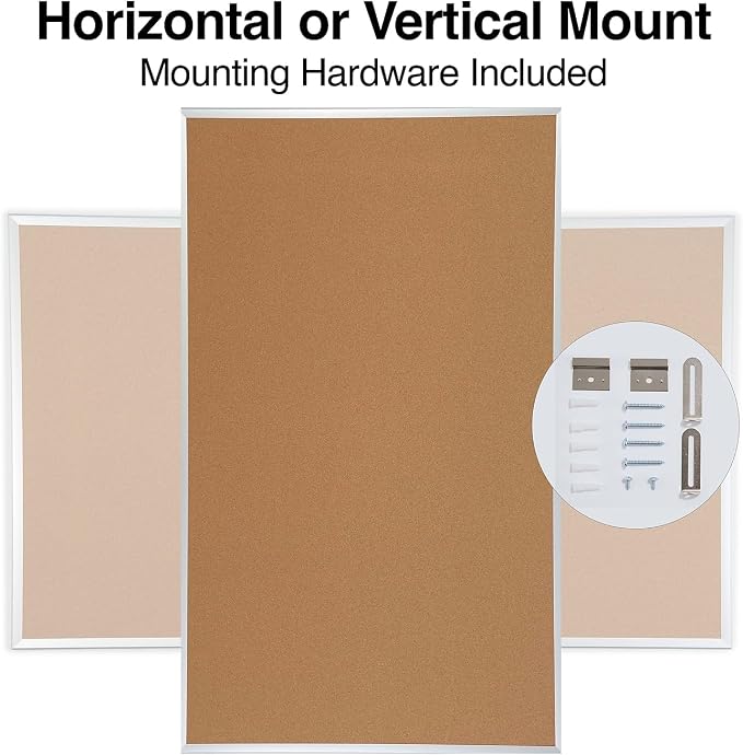 Staples Cork Bulletin Board, 5 x 3 Feet, Aluminum Frame, Vertical or Horizontal - Image 4