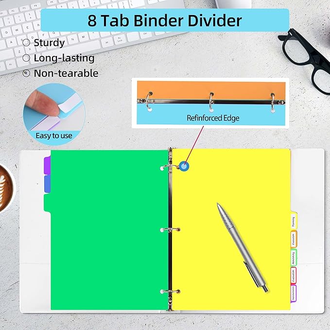 24PCS/3 Set 3-Ring Binder Dividers - Image 3