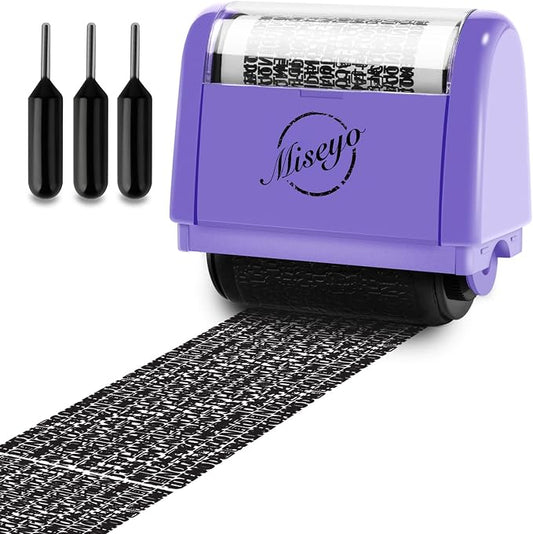 Miseyo Wide Identity Theft Protection Roller Stamp Set by Miseyo