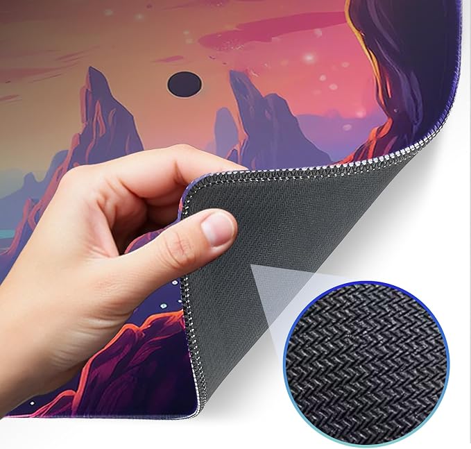 Gaming Mouse Pad, Non-Slip Rubber Base, Stitched Edges, 31.5x11.8 Inch Large - Image 4