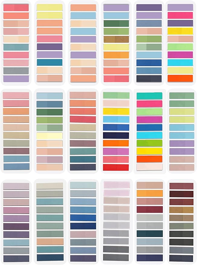 ELII 3600pcs Sticky Book Tabs,Writable Translucent Book Markers Annotating Page Tabs,Transparent Sticky Notes Tabs for Binders-DeskLoop Office