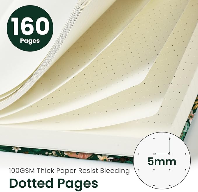 Taja Dotted Journal Notebook for Women & Men, Hardcover Leather Journal for - Image 2