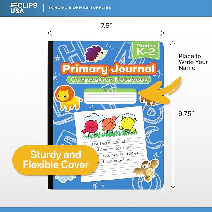 E-CLIPS USA Primary Composition Notebook K-2 Primary Ruled Composition Book - Image 2