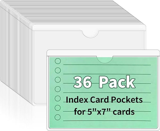 NIUBIER Storage Bin Labels, 36 Pack 5x7 Index Card Holder, Removable Tote by NIUBIER