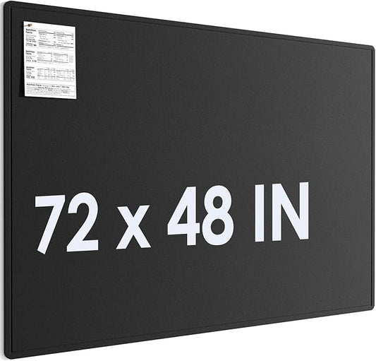 MaxGear Extra Large Bulletin Board 72" x 48", Foldable Felt Board Vision Board Supplies, Cork Board for Office, Home, School, Small Pin Boards for Walls Decorative Display Board Black-DeskLoop Office