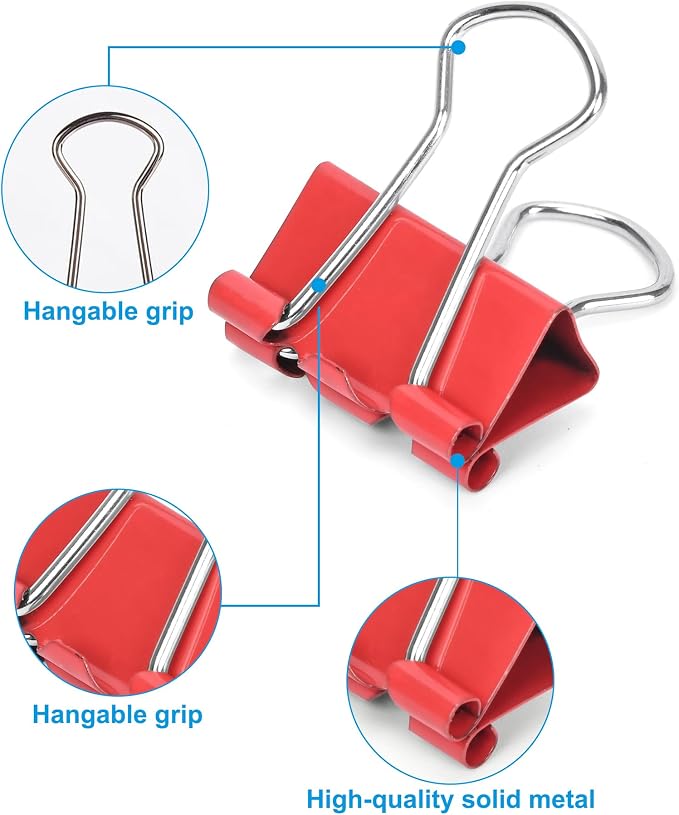 Binder Clips, 50 Pack, 0.75 in Small Paper Clips - Image 7