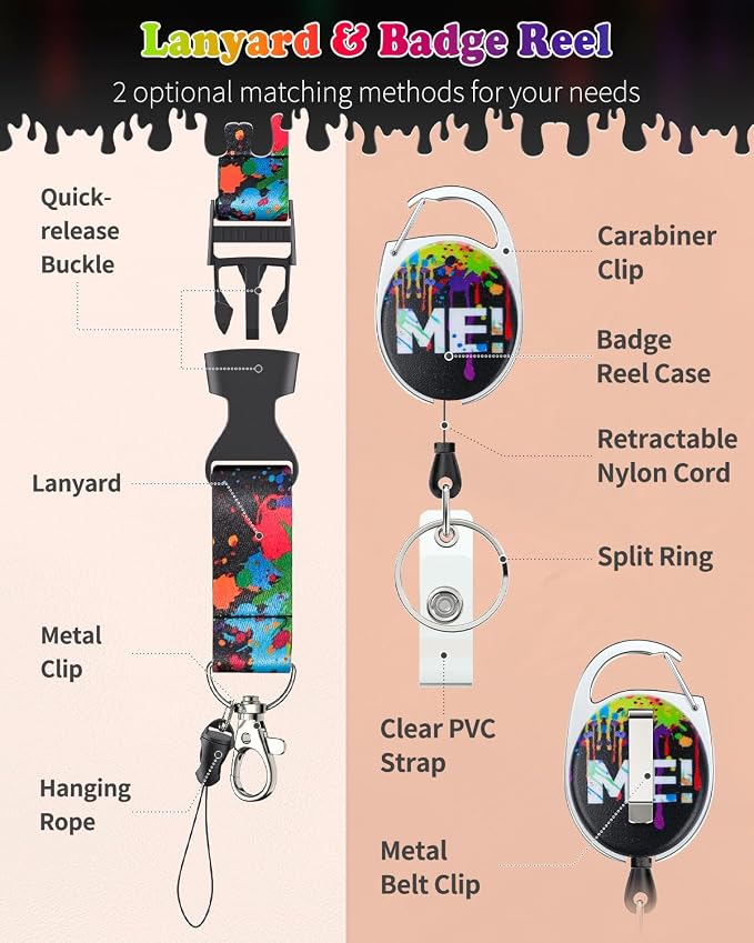 Uniclife Fashionable Sliding Badge Holder Paint Splash Plastic Case - Image 3
