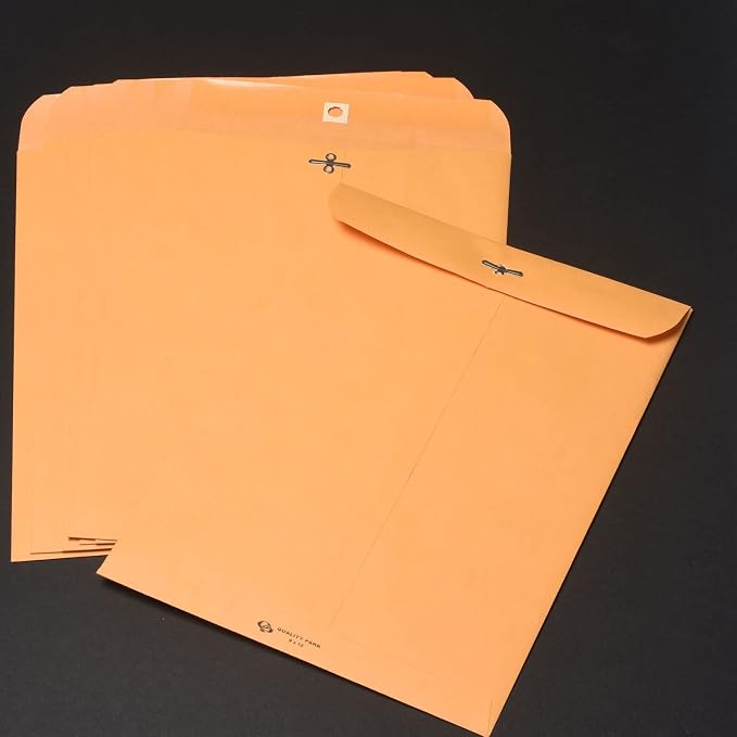 Quality Park Gummed Kraft Clasp Envelopes, 7.5 x 10.5, Box of 100, Light Brown - Image 5