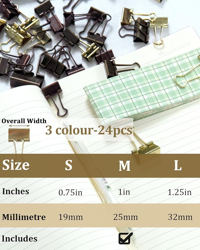 Standard Binder Clips 1in 24-Pack - Image 4