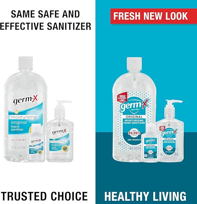 Germ-X Original Hand Sanitizer Gel, Mini Travel Size for On-The-Go, Display Pack, Back to School Supplies , 2 Fl Oz (Pack of 24)-DeskLoop Office