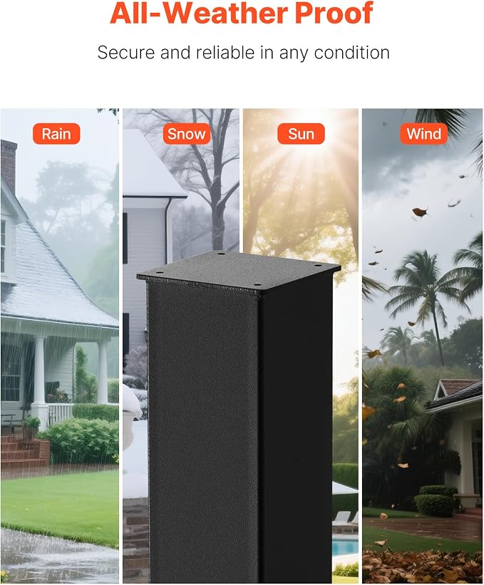 VEVOR Mailbox Post, Steel In-Ground Mounting Mail Box Stand - Image 5
