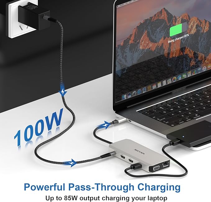 WAVLINK 12 in 1 USB C Docking Station Dual Monitor Triple Display with 2 HDMI, VGA, USB Type C Hub with 100W PD, Ethernet, 5 USB, SD/TF Card Reader, Audio, Work for Windows Laptop-DeskLoop Office