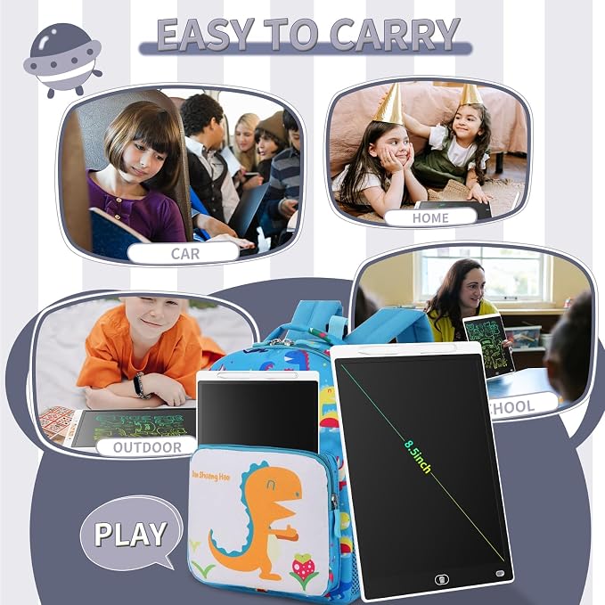 Genialba LCD Writing Board 8.5 Inches, Colourful Electronic Tablet, Portable - Image 4