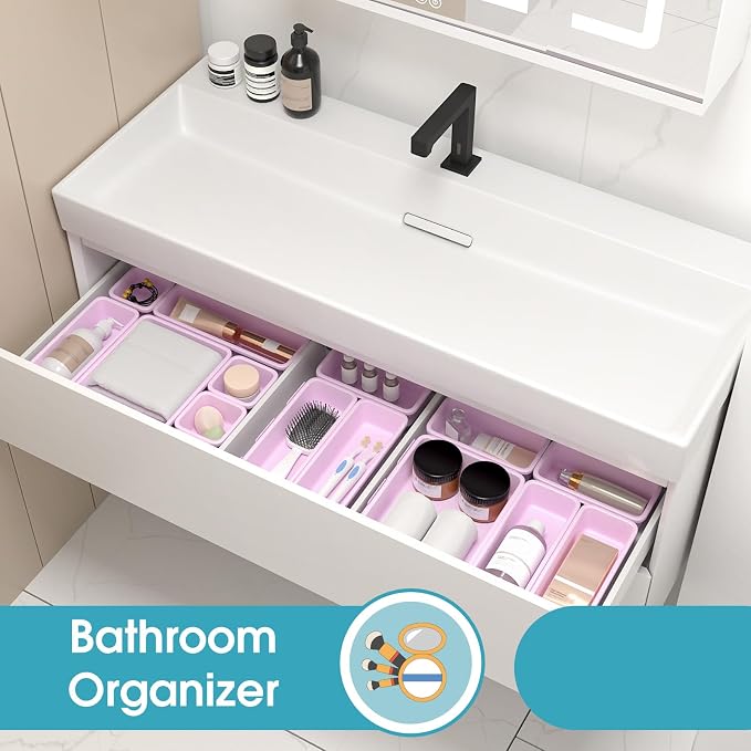 33 PCS Drawer Organizer Set, 4 Size Makeup Drawer Divider Organizer - Image 7