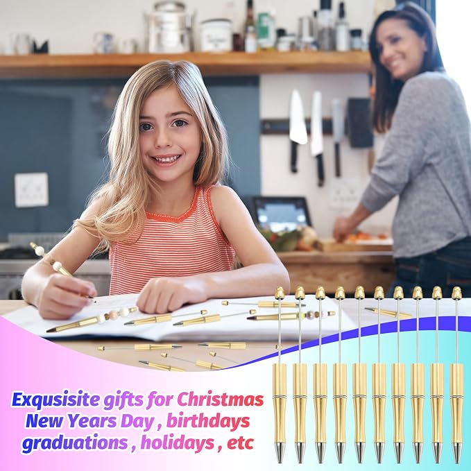 150 Pieces DIY Beadable Pen Kit – 50 Plastic Ballpoint Pens - Image 6
