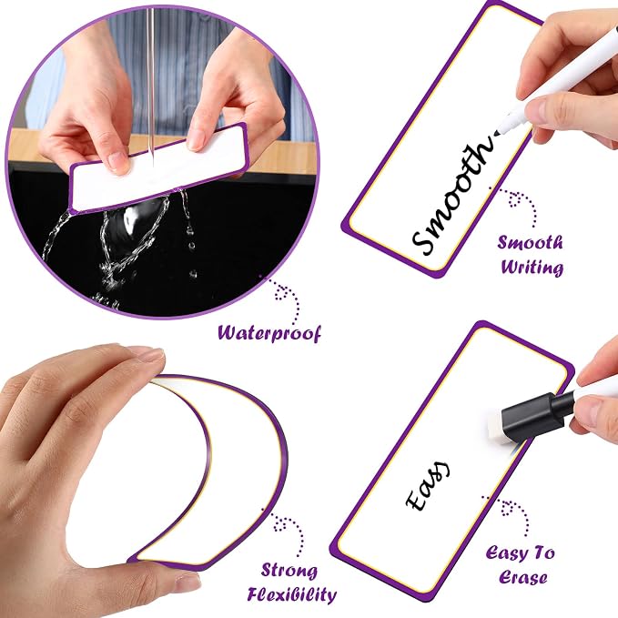 Yexiya 480 Pcs Magnetic Dry Erase Labels, Reusable Blank Strips - Image 3