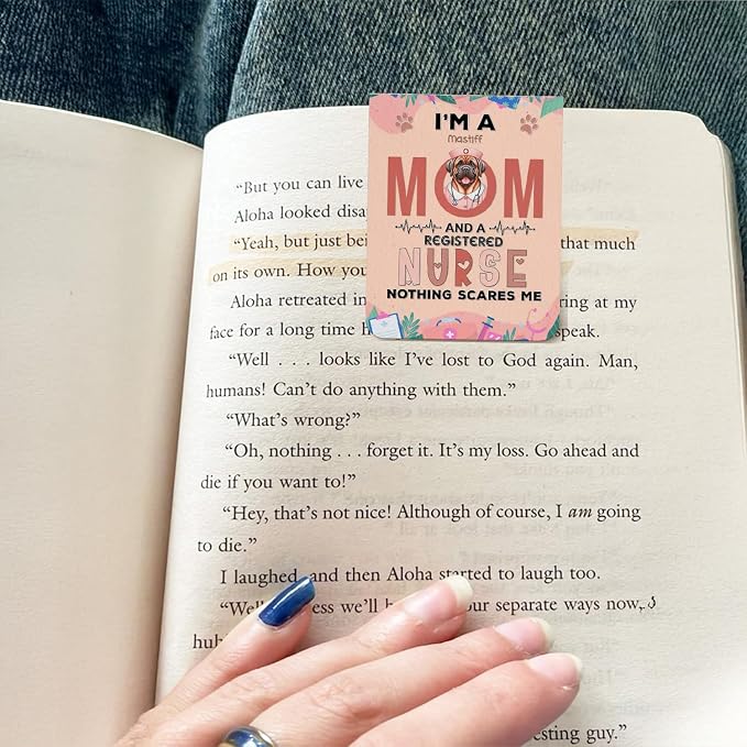 I'm a Mastiff Mom and a Registered Nurse Nothing Scares Me Magnet Bookmark - Image 3