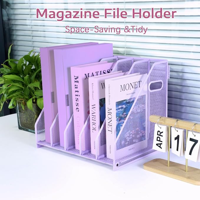 Desk Organizers, Metal Magazine File Holder - Image 6