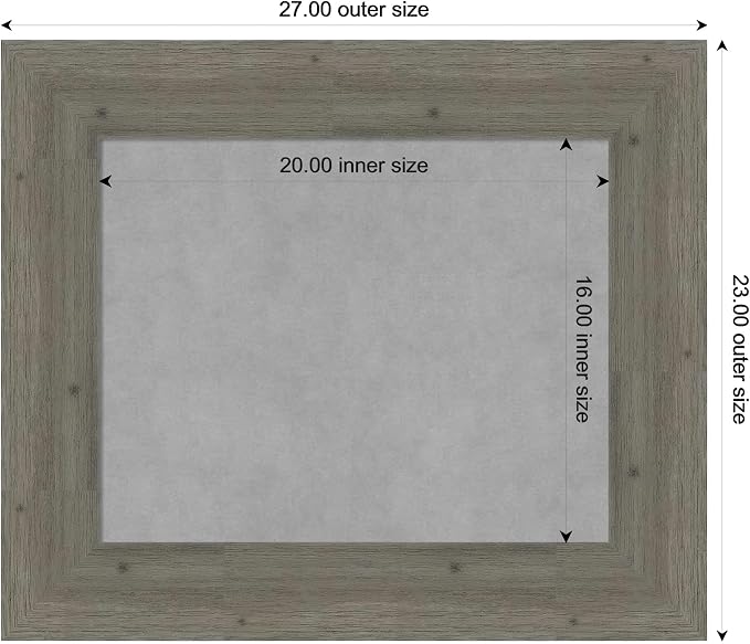 Amanti Art Grey Framed Magnetic Board 23x27 Small Vision Board - Image 4