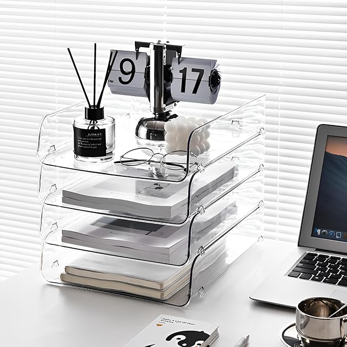 Gagee 4 Pack Paper Organizer for Desk, Office Desk Organizer for Notes - Image 2