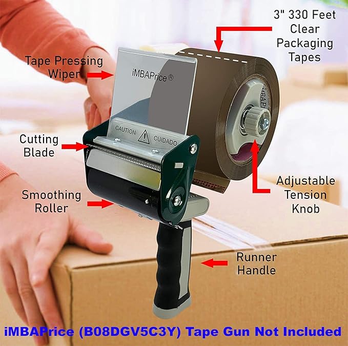 iMBAPrice - Brown/Tan Color Packaging Shipping Tape, 3-inches x 110 YDS, (Pack of 24)