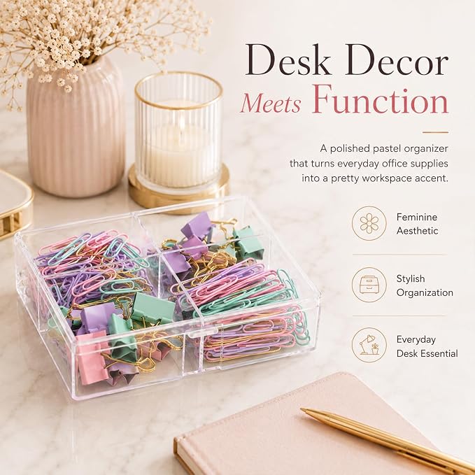 Pastel Paper Clips Binder Clips Set - Image 4