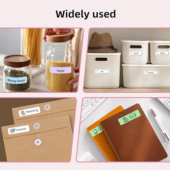 ORGSTA S001 Label Maker Machine with Tape, Portable Bluetooth Label Maker for Home and Office Organization, Thermal Label Printer Mini Sticker Maker with Multiple Templates, Pink-DeskLoop Office