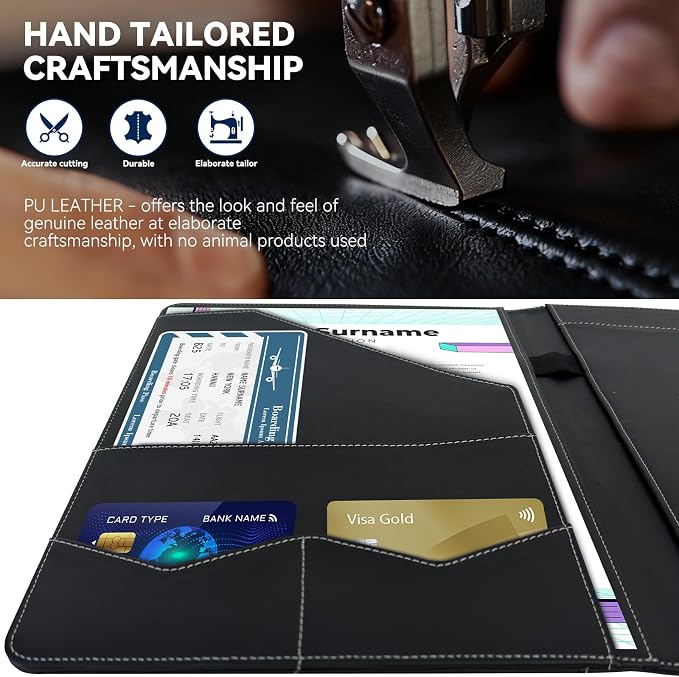 Professional Padfolio Portfolio Folder – Faux Leather Resume Organizer - Image 6