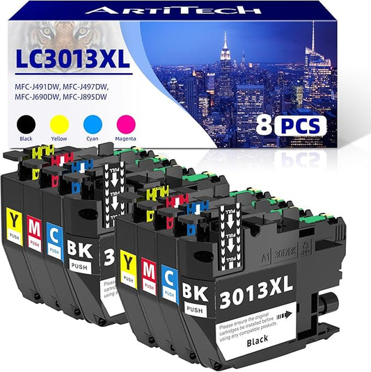 LC3013XL Compatible Ink Cartridges Replacement for Brother LC3013 LC3011 XL LC3013XL for Brother MFC-J497DW MFC-J895DW MFC-J491DW MFC-J690DW Ink (2 Black, 2 Cyan, 2 Magenta, 2 Yellow)-DeskLoop Office