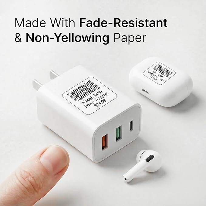 1" X 1" Matte White Printable Labels Custom Stickers, Logo and Barcode Stickers - Image 6
