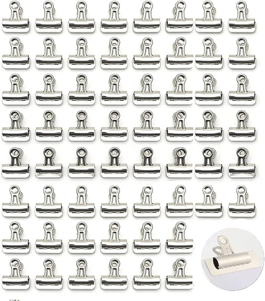 Bulldog Clips, 1 Inch, 25 mm, Hinge Paper Clips, Metal Clamps by Panpub