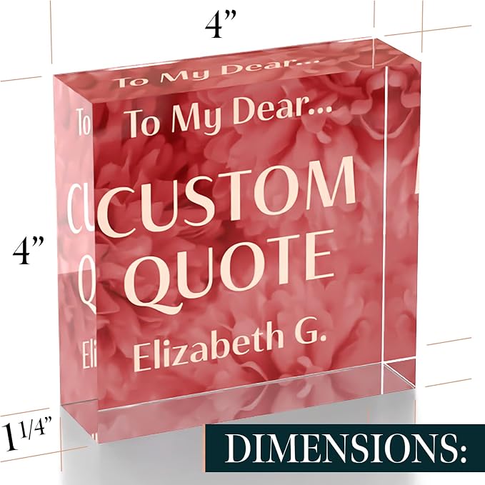 Personalized Gifts, Custom Quote Block Letter Board, Crystal-Clear Acrylic - Image 8