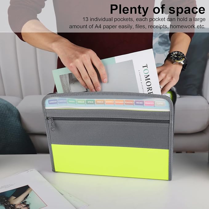 NAFY Expanding File Folder, 13 Pockets Document Organizer - Image 2