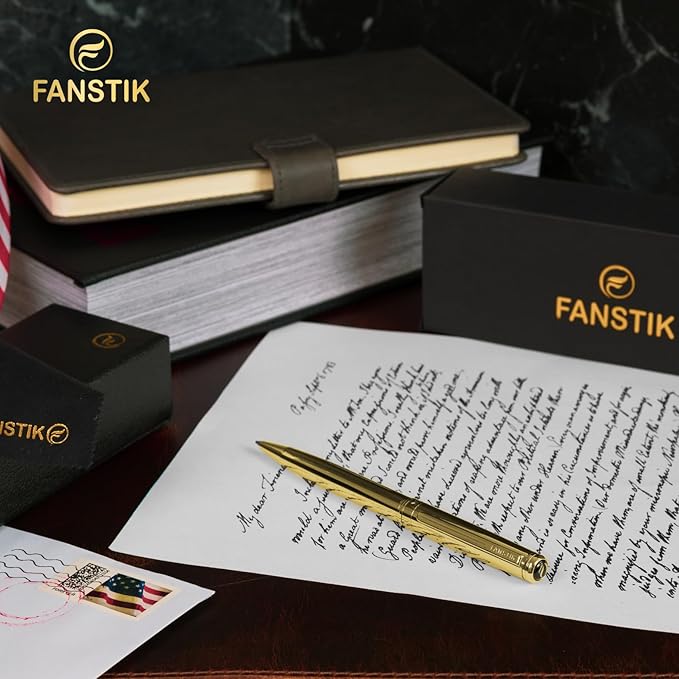 Customized Gold Luxury ballpoint pen (Made In USA) fancy gift set for women, Real 24K Gold Plating, Professional executive pen gift set for men (Lux Custom-BallPoint Gld)-DeskLoop Office