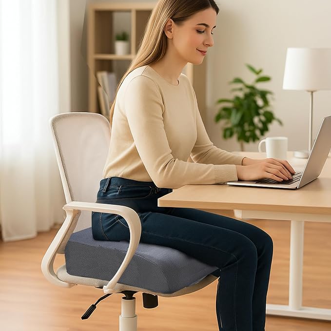 6" Extra Thick Memory Foam Office Chair Cushion – 2-Layer Booster Seat - Image 2