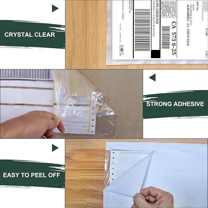 6''x9'' Clear Packing List Envelopes, Top Loading Shipping Label Envelopes - Image 3