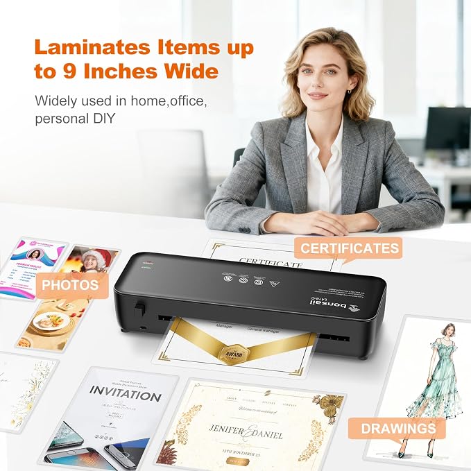Bonsaii Laminator, 9 Inch 4 in-1 Thermal Laminator Machine Never Jam Technology - Image 5