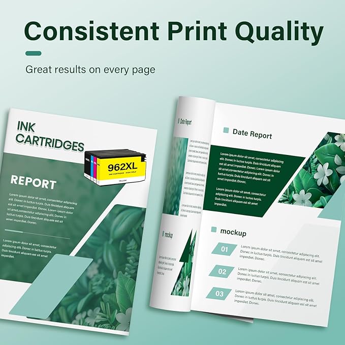 962XL 962 9015e Ink Cartridges Combo Pack: Replacement for HP 9018e Ink 962XL Black and 962 Color 962XL/962 OfficeJet Pro 9025e 9010 9015 9018 9020 9025 9010e 9012e 9020e Printer 4 Pack-DeskLoop Office