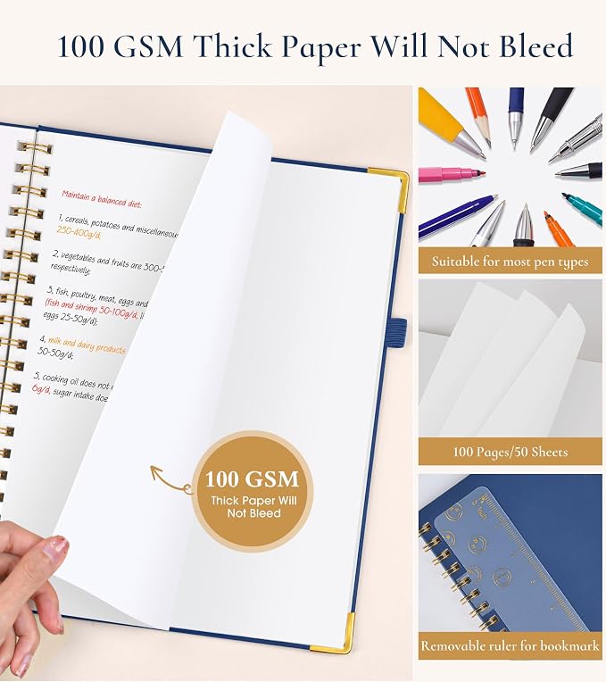 Blank Spiral Notebook Journal 8.5” x 11”, A4 Large Hardcover Sketch Book - Image 5