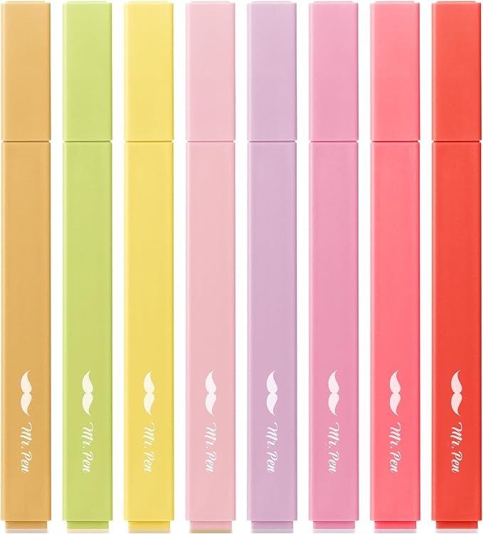 Mr. Pen- Aesthetic Highlighters No Bleed, 8 Pack, Cute Highlighters Assorted by MrPen