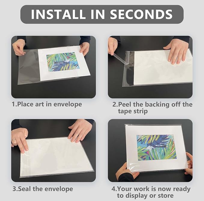 50 Pack Acid-Free Crystal Clear Sleeves Storage Bags - Image 7