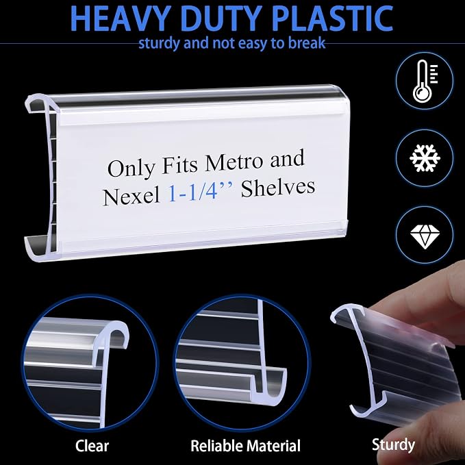 Yulejo 300 Pieces Wire Shelf Label Holders Wire Label Holder Plastic Shelf Tags - Image 3