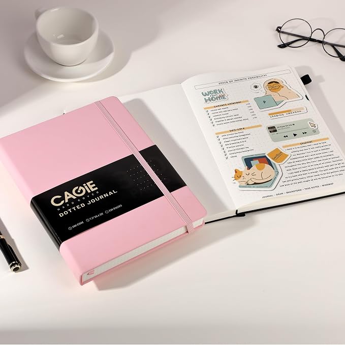 CAGIE Bullet Dotted Journal Notebook 320 Pages 100 GSM Paper Hardcover B5 Dot - Image 2