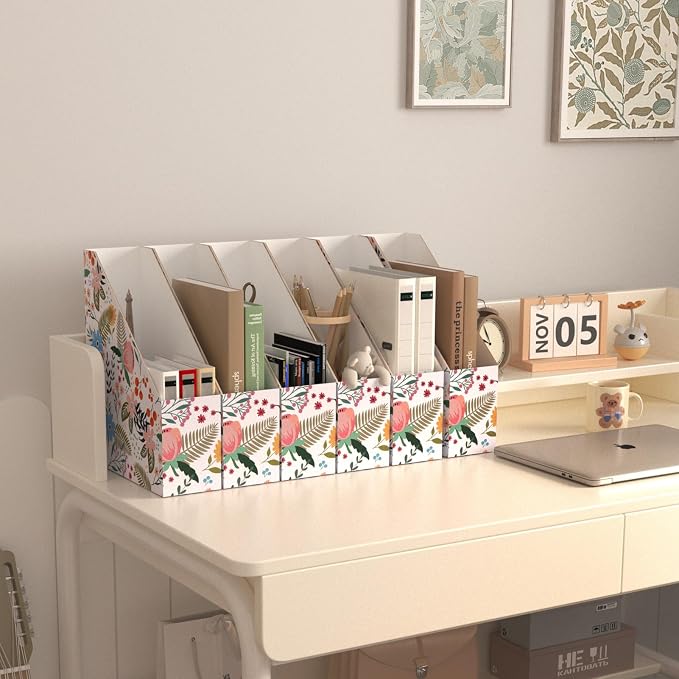 EXYGLO 12 Pack Magazine File Holder, Cardboard Magazine Rack - Image 6