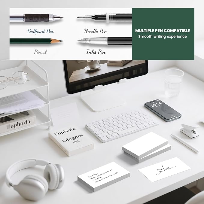 Blank Index Cards 3x5, Double-Sided Blank Flash Cards, Premium Bright Flashcards - Image 5