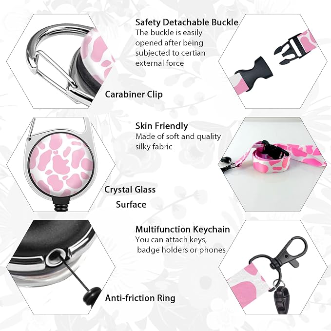 Cute Cow Badge Reel Retractable Heavy Duty - Image 4