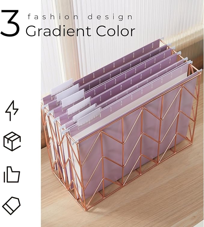 Y YOMA 36 Pack Gradient Hanging File Folders Letter Size Decorative Hanging - Image 4