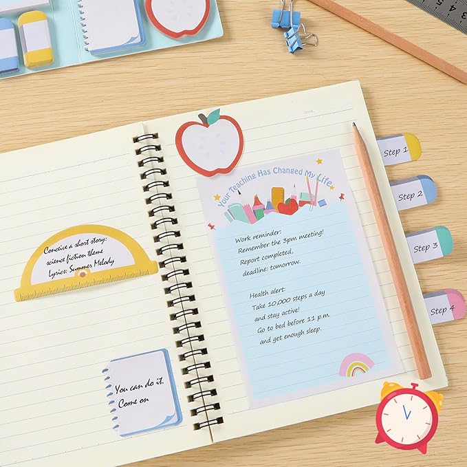 Sticky Notes Set Blackboard Self-Stick Note Pads Teacher Appreciation Gift Writing Memo Pads School Office Supplies-DeskLoop Office