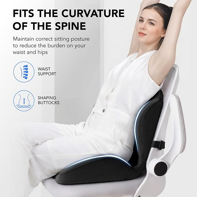 Ergonomic Waist Support and Seat Cushion, 2-in-1 Memory Foam Pad, Hollow Design - Image 8