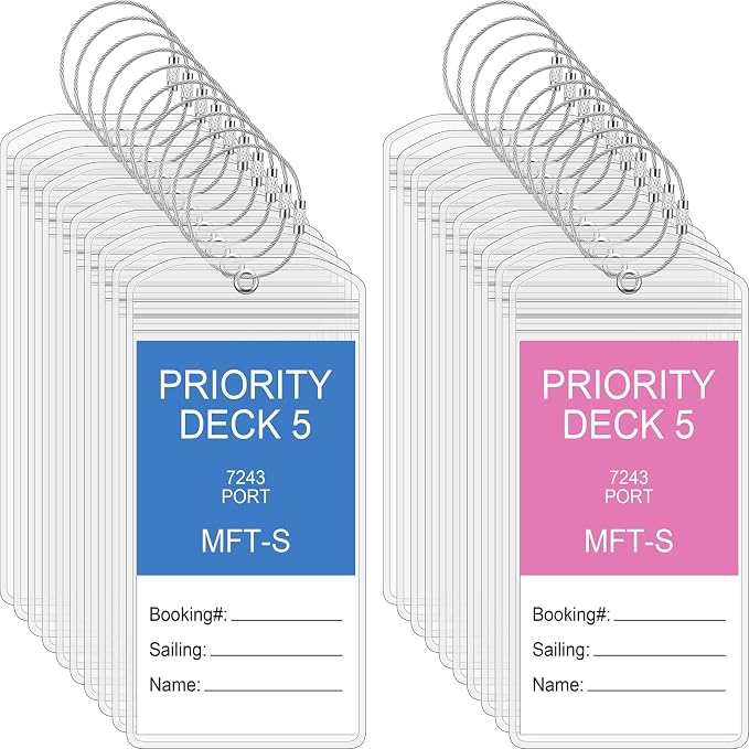 Clabby 6 Sets Cruise Clear Luggage Tags Holders Bag by Clabby